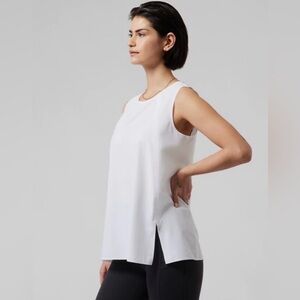 NWT - ATHLETA - Zephyr Refined Tank in White. Side slits. Medium